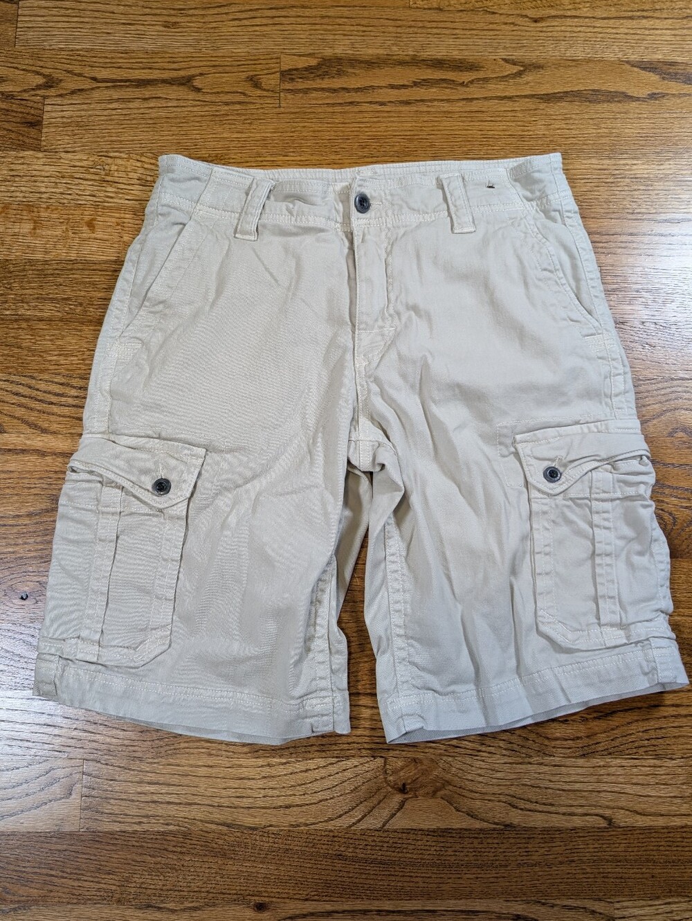Roebuck & Co Men's Cargo Shorts Khaki Beige Cotton Stretch Utility Size 32